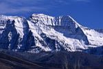 awesome powder covered mountain peaks