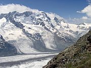 view of a glacier from french alpine regions