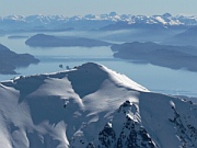 Catedral,Patagonia Ski Bariloche at Catedral,view from Catedral Mts over lake Nahuel Huapi.