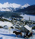 view of St Moritz Dorf in winter