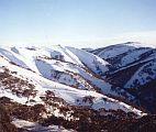 winter picture of Mt Hotham valley in Australia 