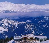 Whistler Mountain winter picture looking down to the ski village.